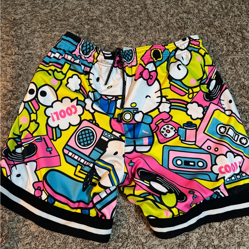 Colorful Zumba Hello Kitty Graphic Basketball Shorts - Picture 2 of 2